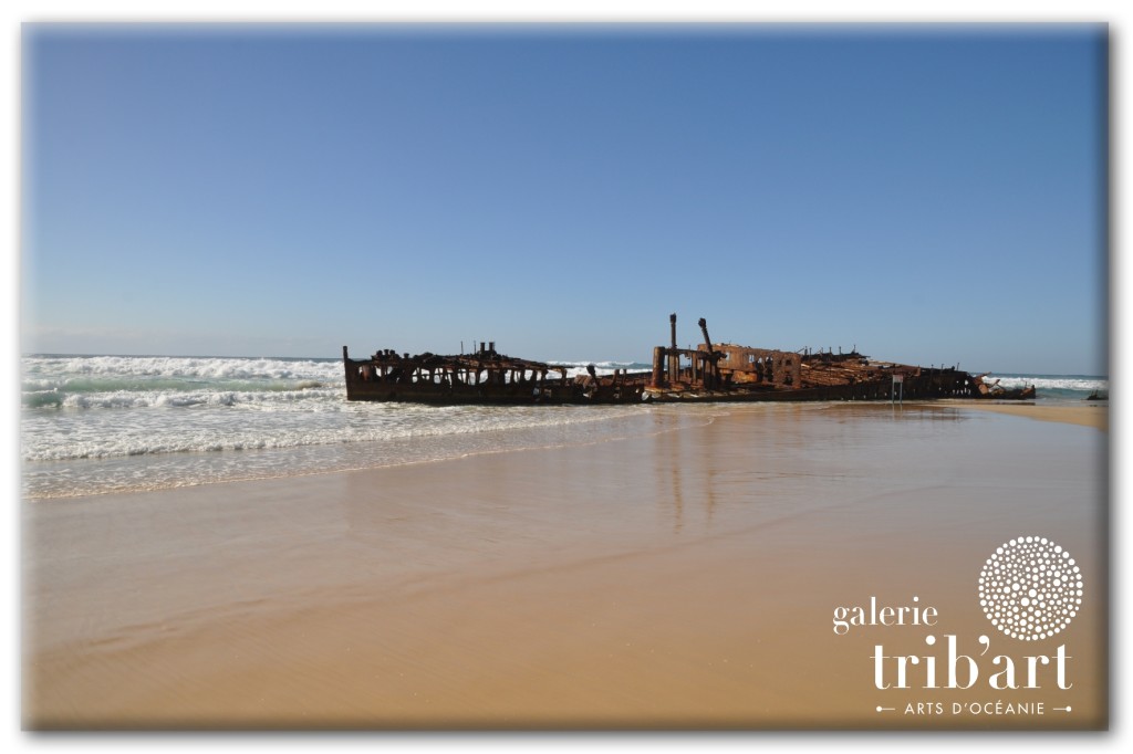 "Épave du Maheno Shipwreck sur le sable de Fraser Island"