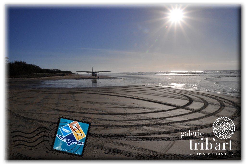 "Plage de Fraser Island, sable doré et eaux turquoise