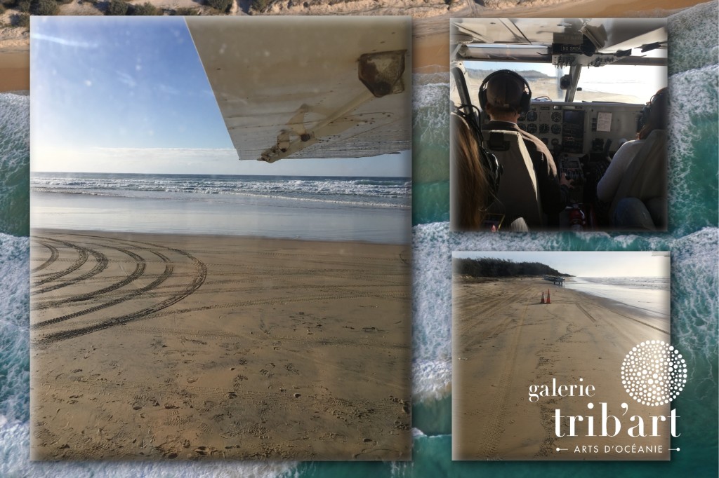"Vue aérienne de Fraser Island, lagunes et forêts tropicales"