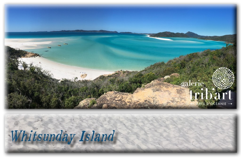 Panorama Whitsunday Island, eaux turquoise et sable blanc, inspiration artistique Océanie